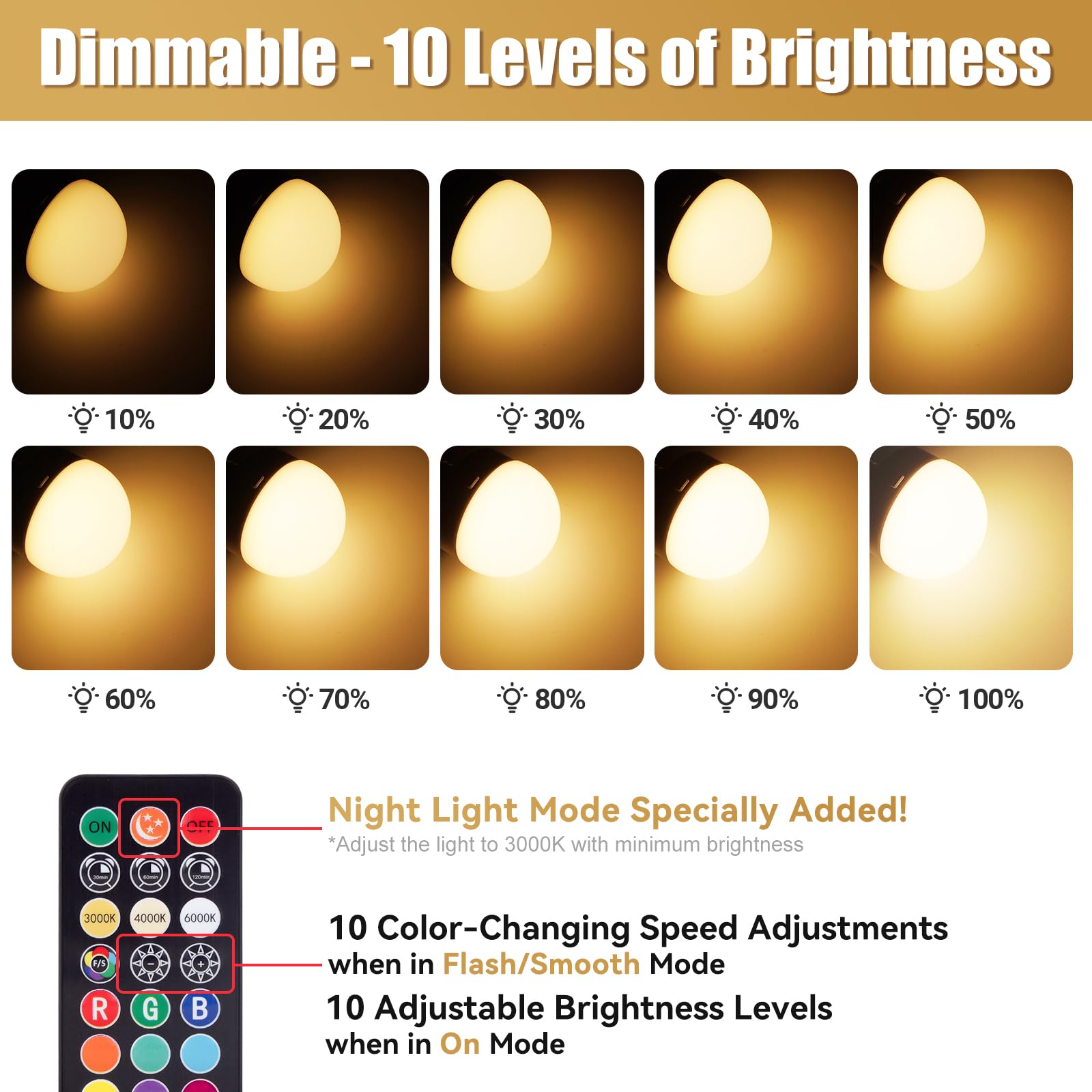 Yochoice lightbulb color selection highlights RGB color options