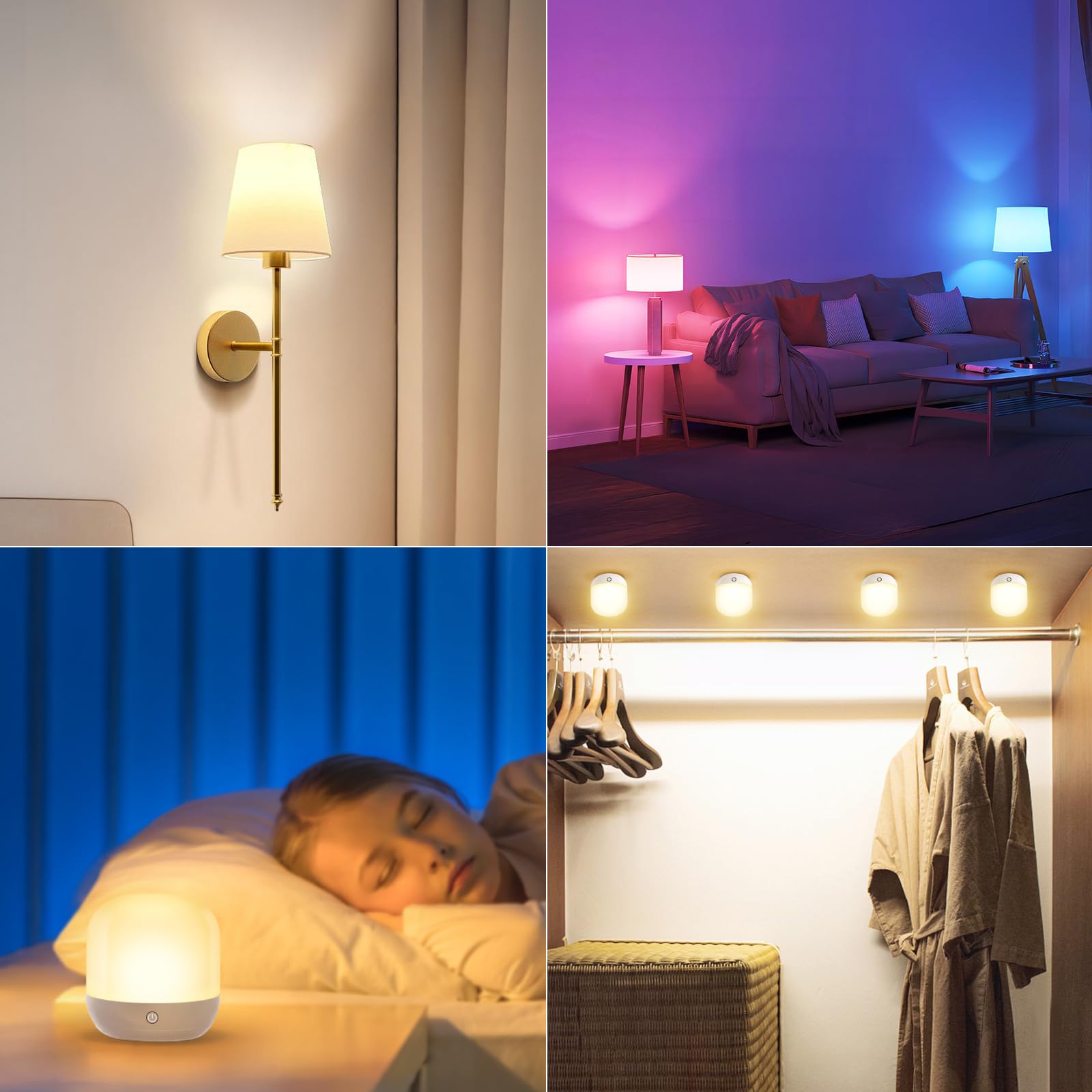 Yochoice bulb with magnetic adhesive mount for flexible placement