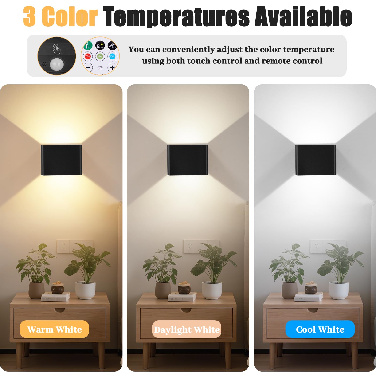 Yochoice motion sensor sconce with remote control for easy distant operation