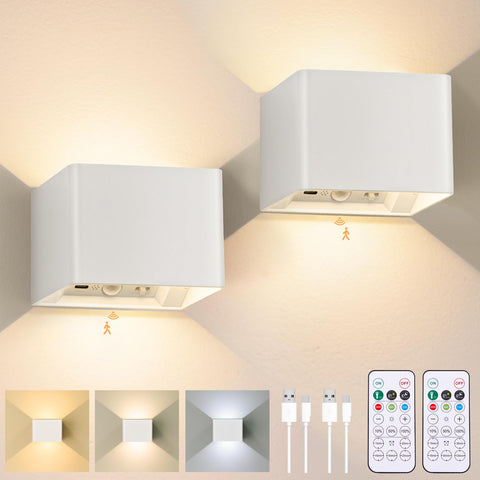 Yochoice motion sensor wall light 2-pack front view for convenient hands-free lighting.