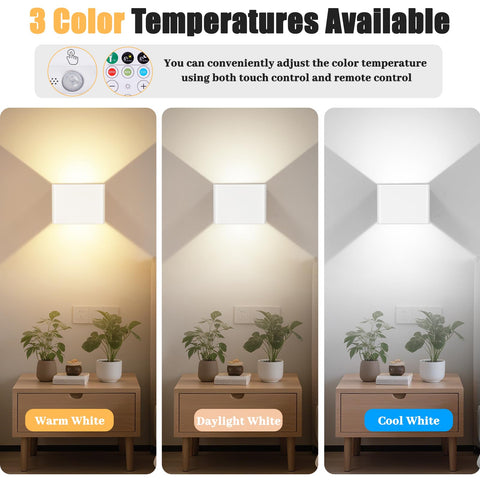 Yochoice motion sensor wall light 2-pack in-use showing auto-on at night.