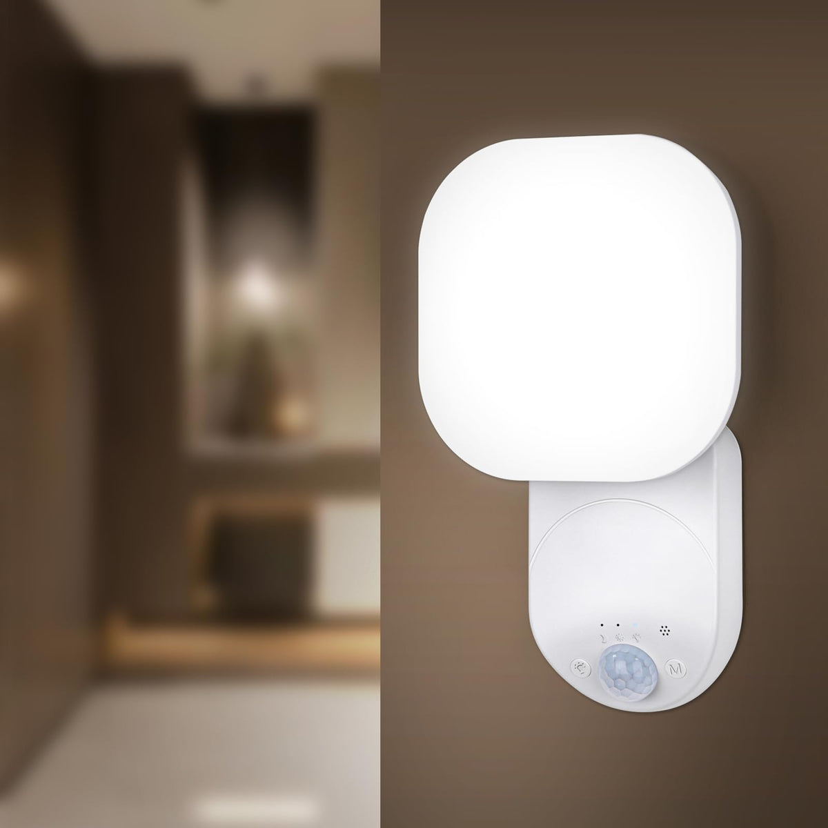 Yochoice rechargeable LED wall light in a closet providing cord-free illumination