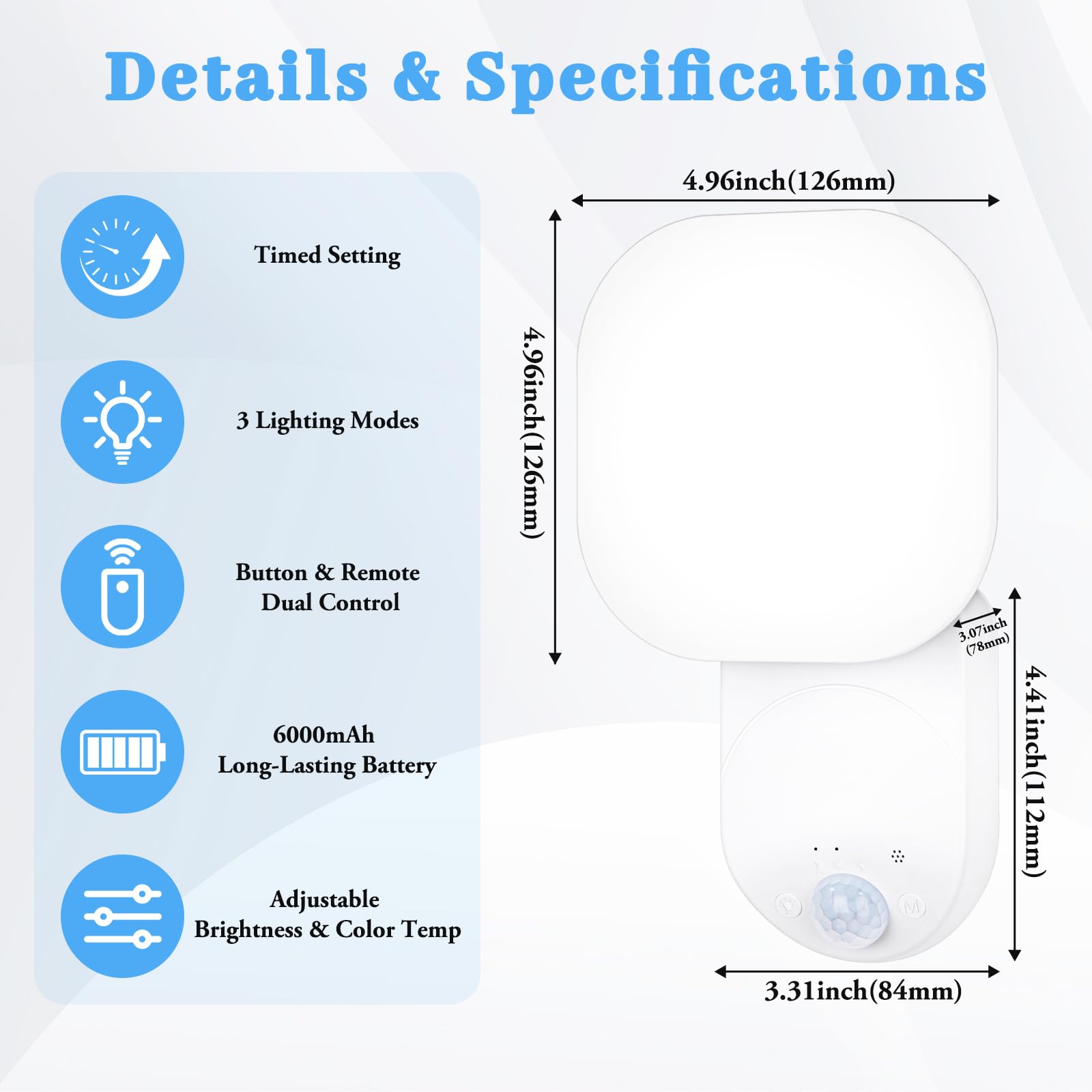 Yochoice rotatable head wall light allowing directional lighting