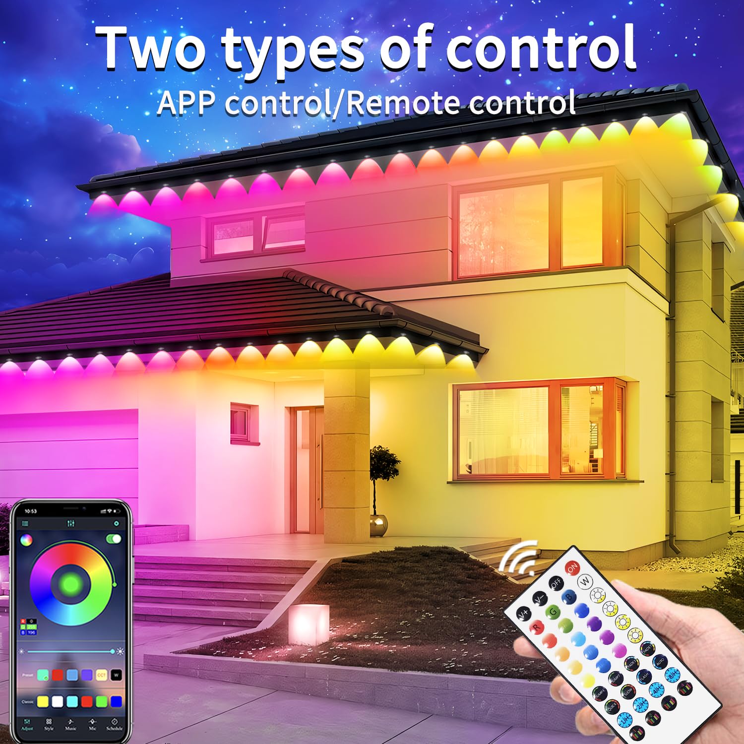 Yocrostar RGB LED strip with music sync for outdoor gatherings