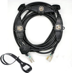 Yodotek 25ft extension cord outdoors with weatherproof design for reliable outdoor lighting
