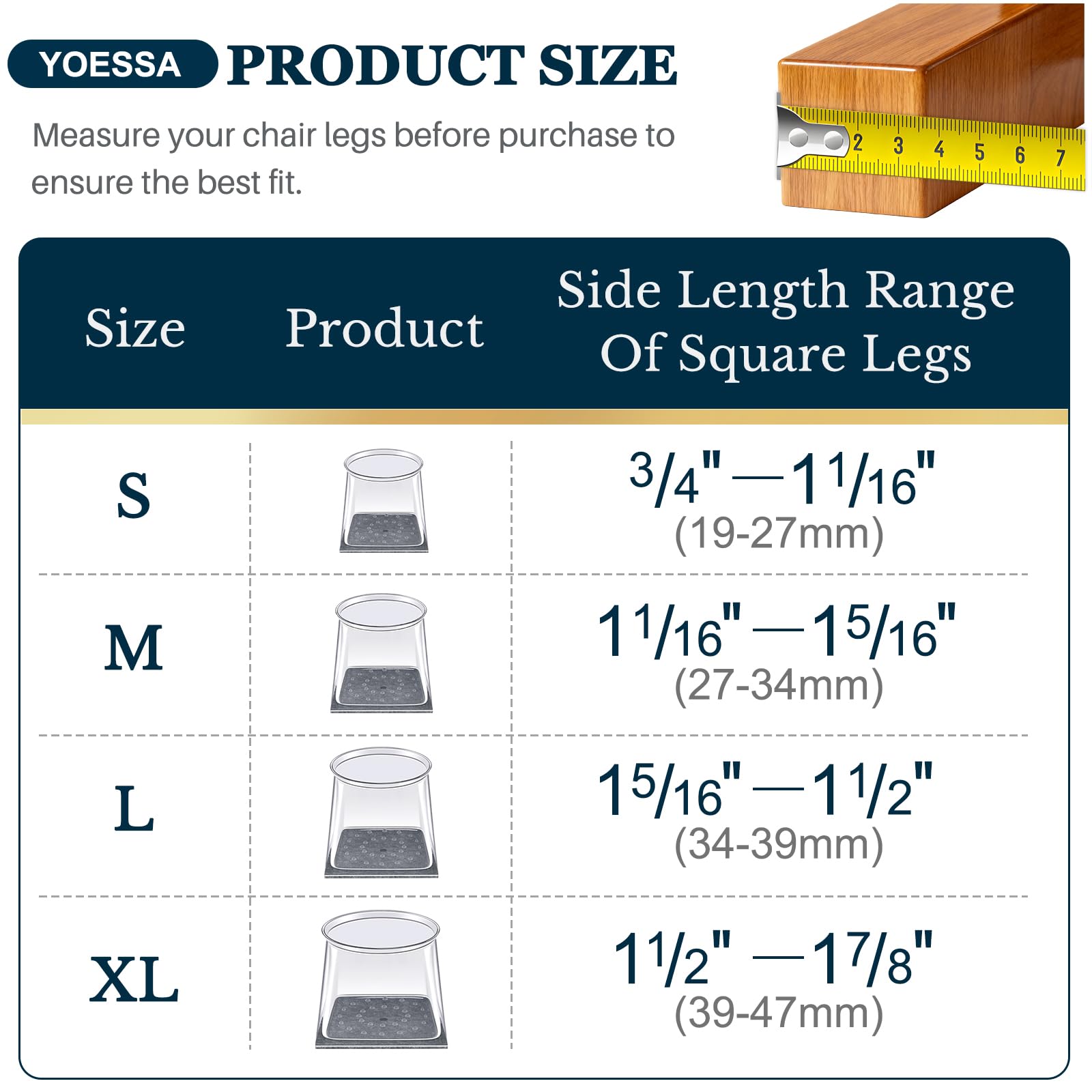 YOESSA felt bottom reduces friction for easy sliding