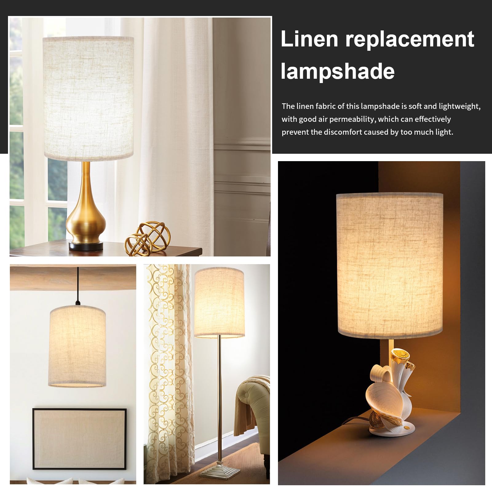 YoflowX beige linen shade with sturdy metal frame for durability