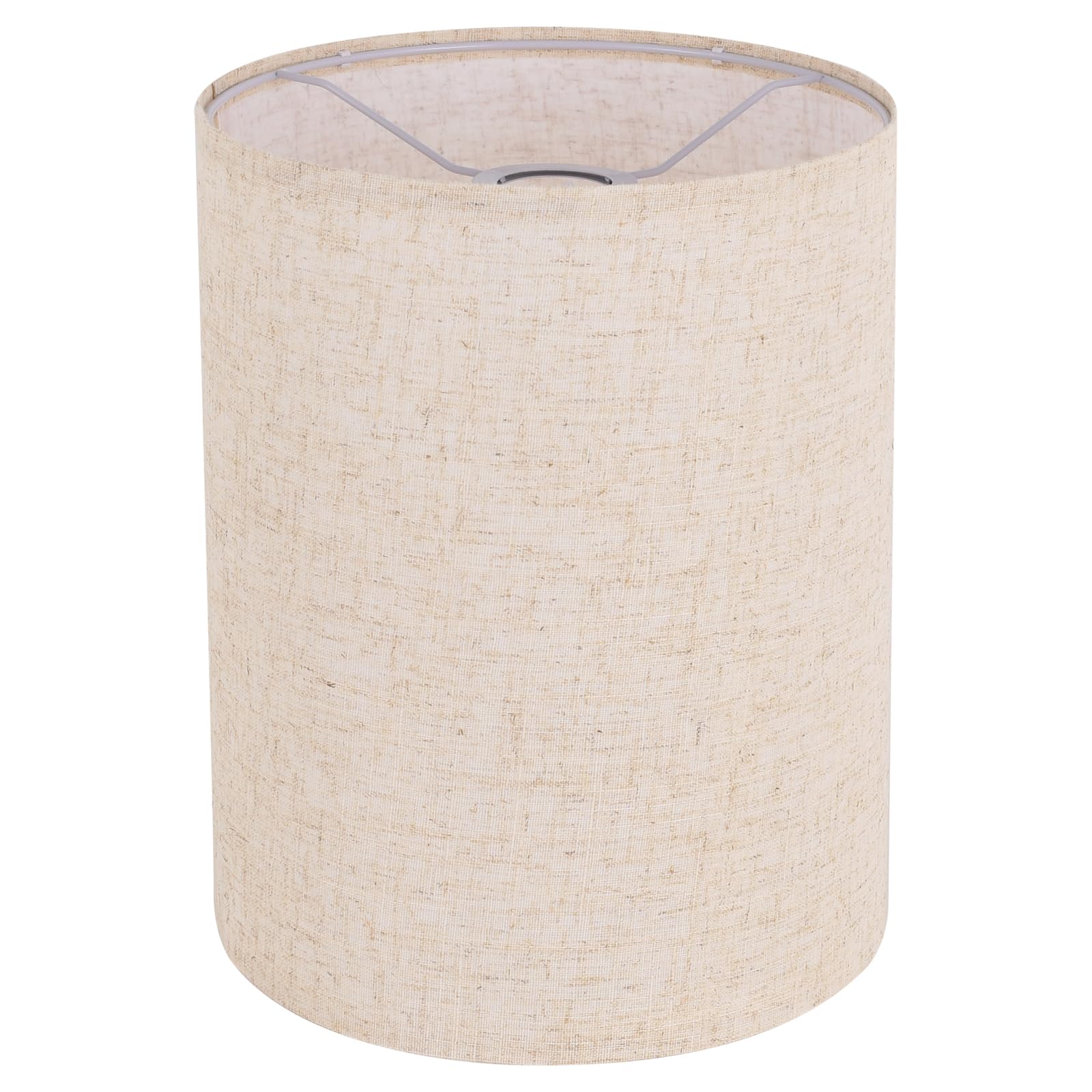 YoflowX beige linen tall drum lampshade with top and bottom sizes for secure fit