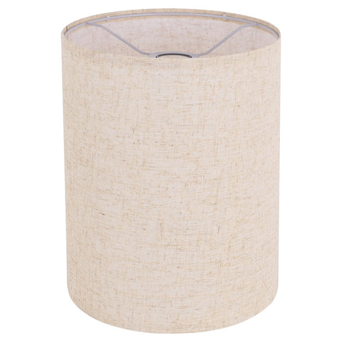 YoflowX beige linen tall drum lampshade with top and bottom sizes for secure fit