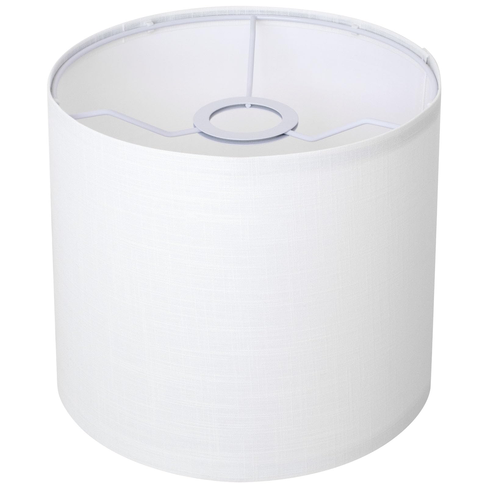 YoflowX white linen small drum lampshade fits fixtures with precise 8.66 inch diameters.