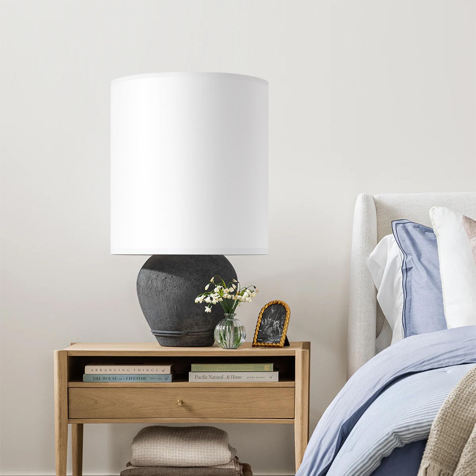 YoflowX tall drum lampshade side profile for even light diffusion