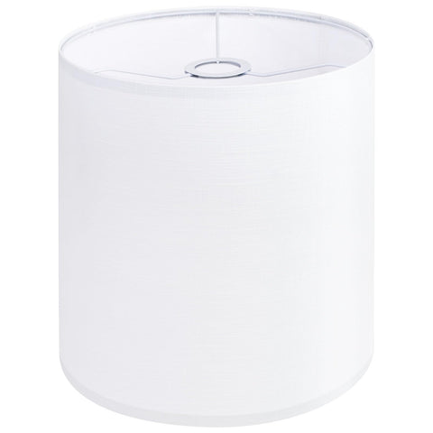 YoflowX white linen tall drum lampshade top view with soft diffuse light