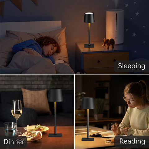 Yogaret battery-powered table lamp with USB-C charging for flexible power