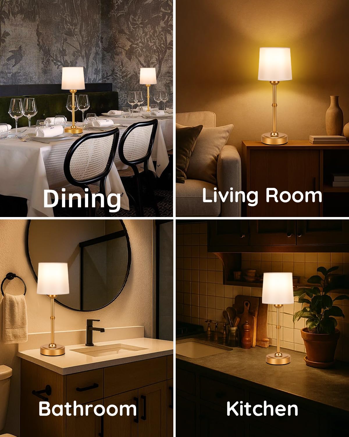 Yogaret table lamp on desk, warm glow ideal for study or workspace.