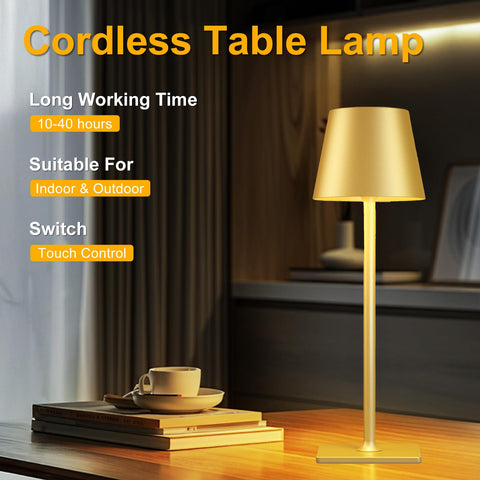 Yogaret USB-C rechargeable table lamp highlighting long battery life.