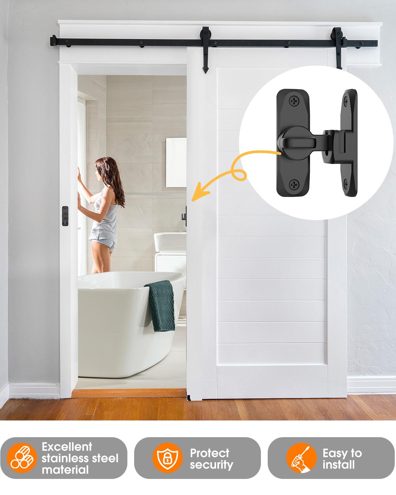YogePote barn and cabinet door lock set adds stylish, space-saving security