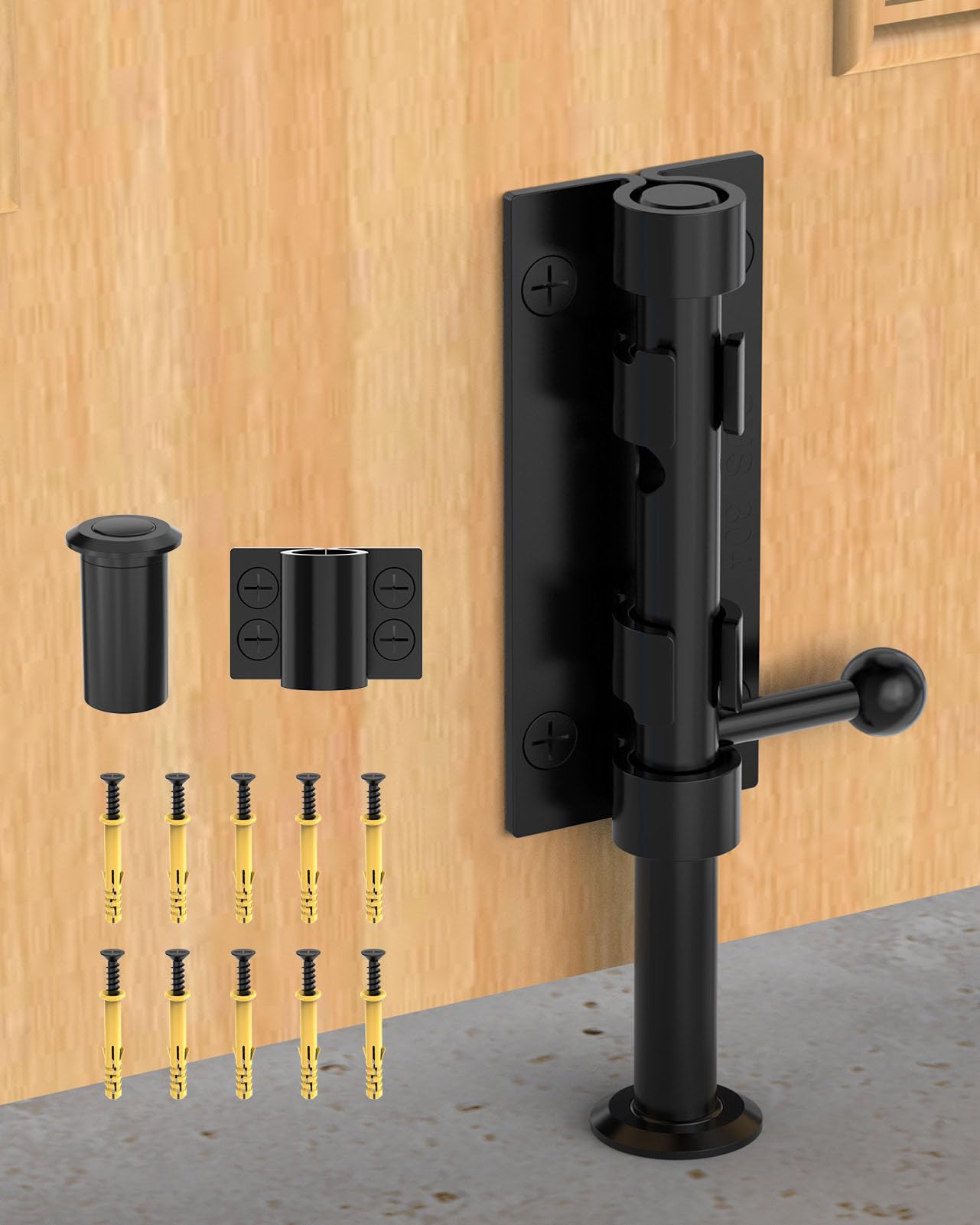 YogePote Barrel Bolt Latch 6in side view showcasing sturdy stainless steel build