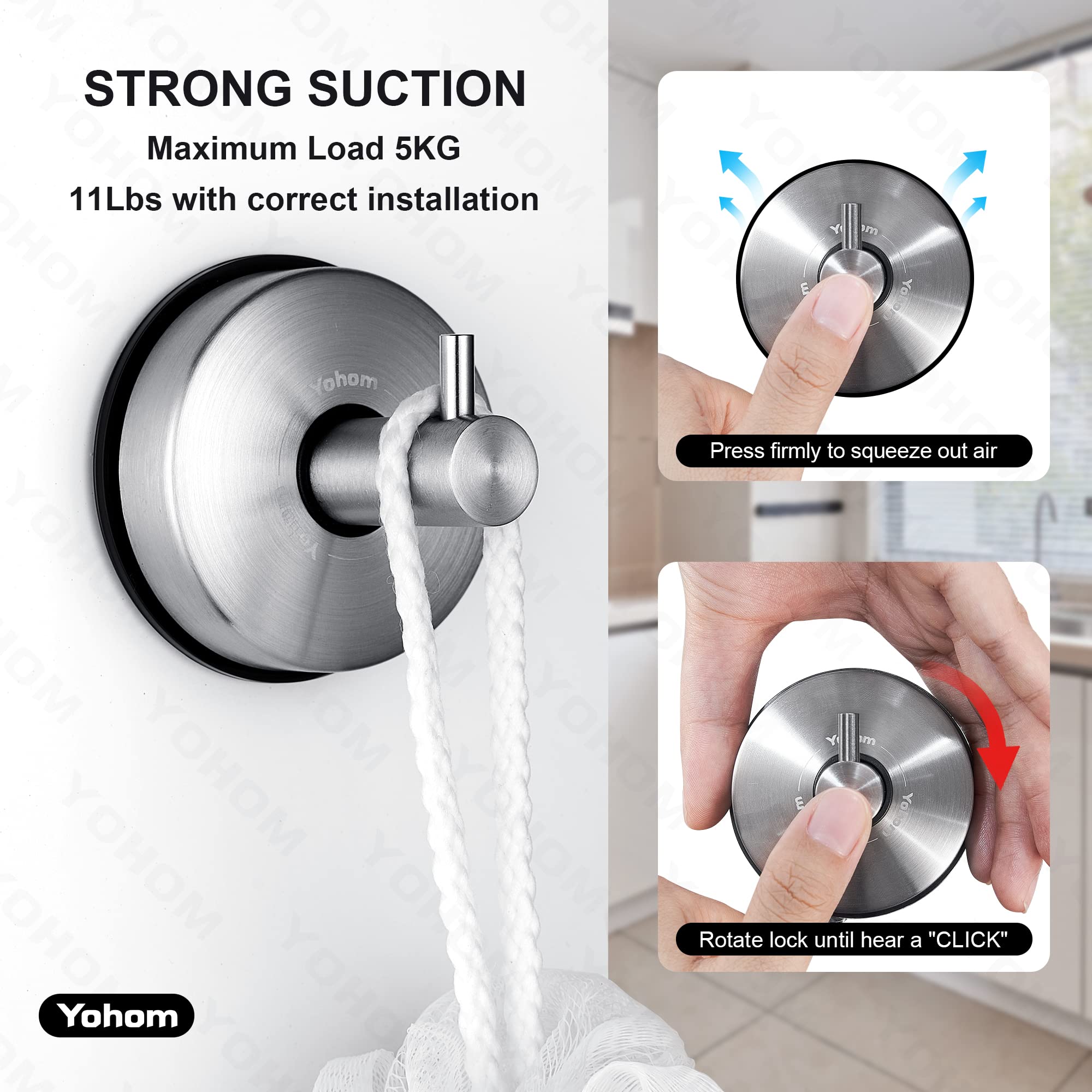 YOHOM removable and reusable hooks leave no residue on glass.