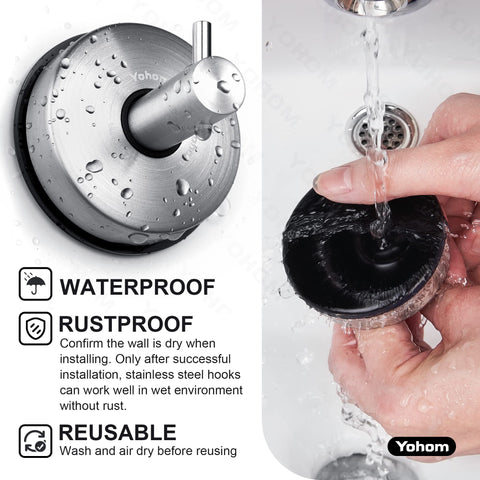 YOHOM suction cup base with 2-mm adhesive for strong hold.