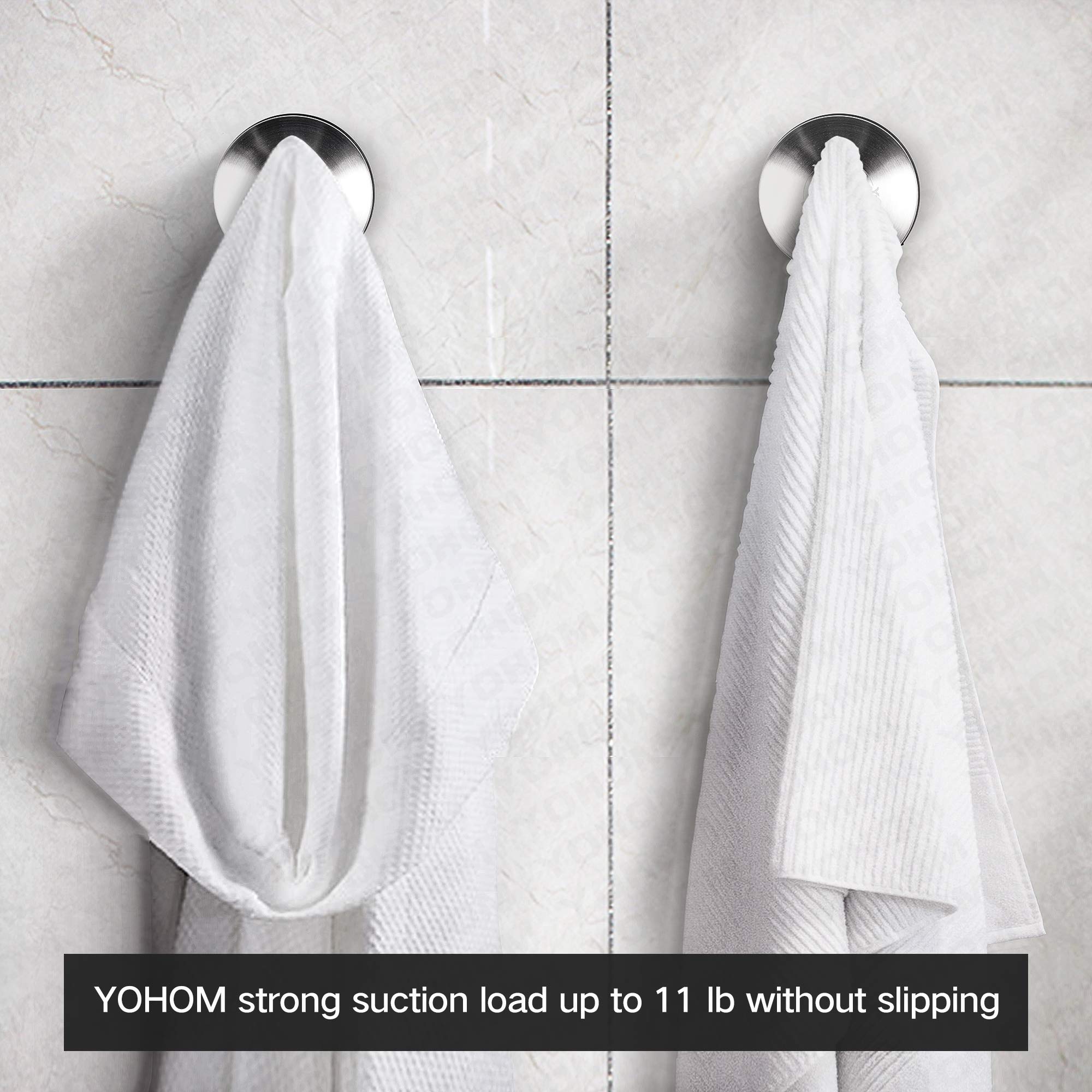 YOHOM suction cup base provides tool-free mounting on smooth surfaces.