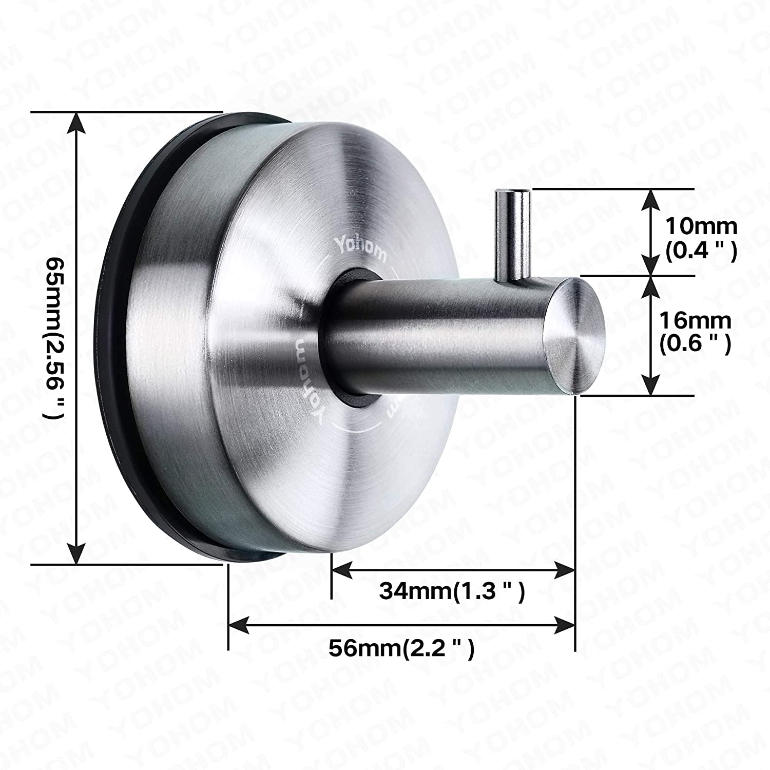 YOHOM suction cup on glass mount demonstrates tool-free mounting.