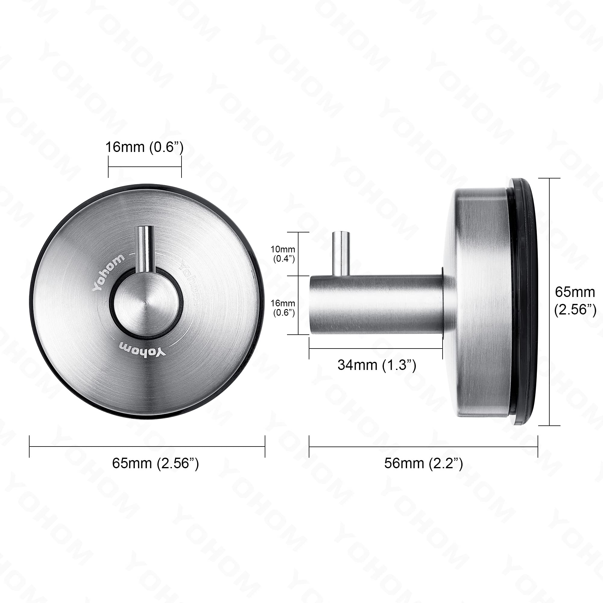 YOHOM towel hook mounted on a glass door for easy access.