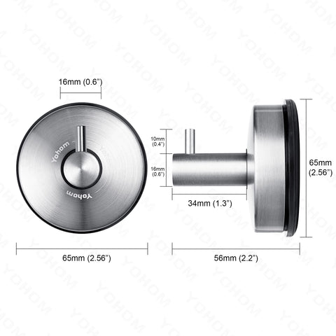 YOHOM towel hook mounted on a glass door for easy access.