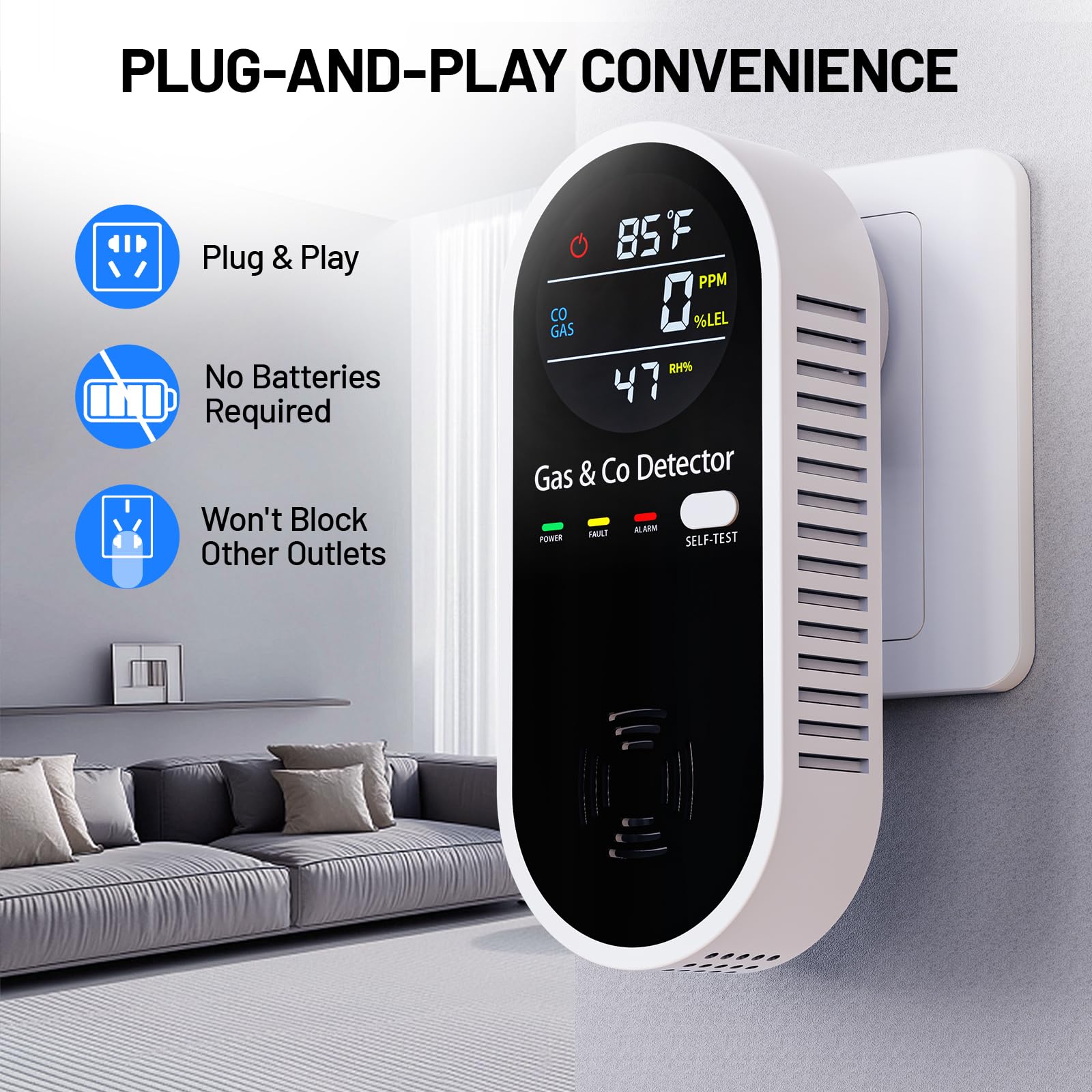 YOJOCK display shows temperature and humidity for room comfort