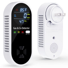 YOJOCK gas and CO detector front view shows plug-in design