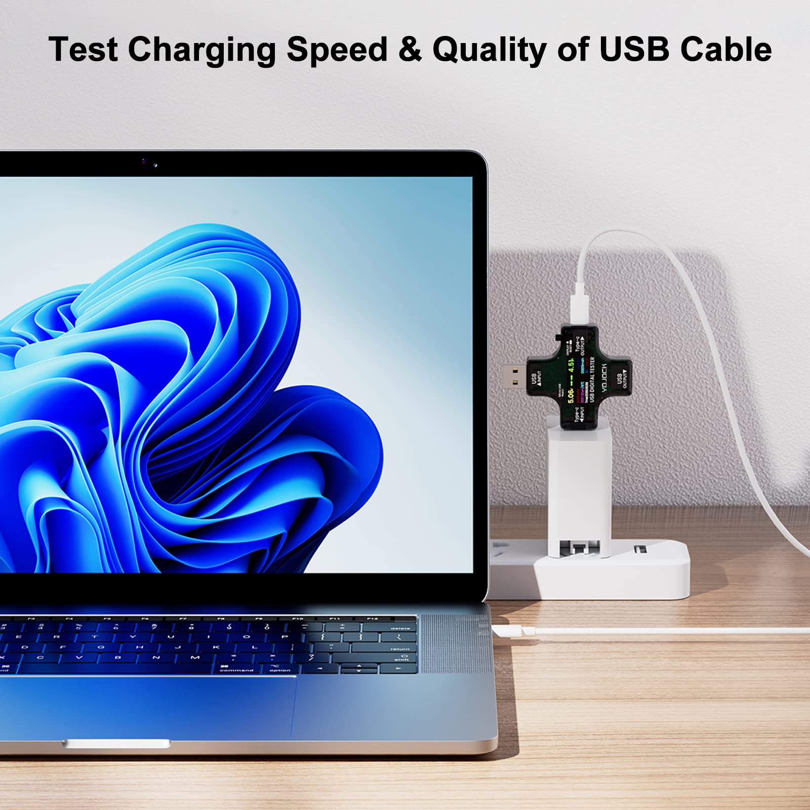 YOJOCK USB-C tester measures power bank capacity for accurate energy awareness.