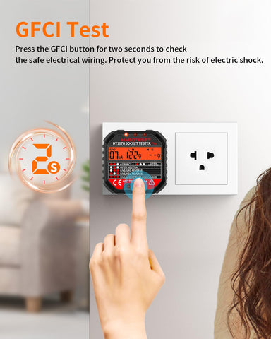 YOJOCK voltage readout displaying actual outlet voltage