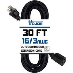 Yojoe 30ft extension cord outdoors with weatherproof protection for reliable power.