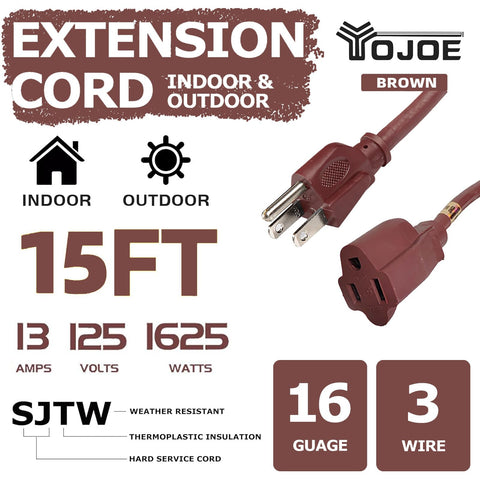 YoJoe extension cord close-up showing copper conductors and sturdy vinyl sheath for reliable power.