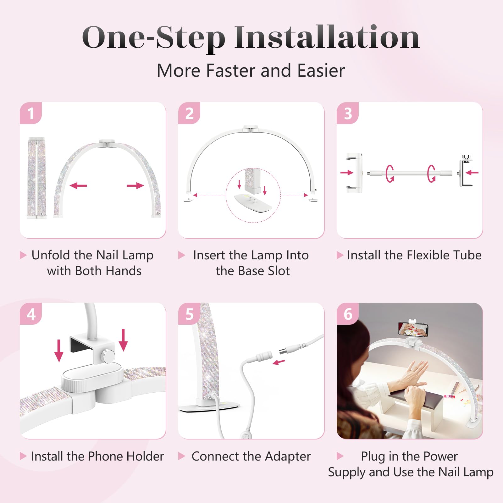 Yokilly 10 brightness levels let you adjust comfort for long nail art sessions.