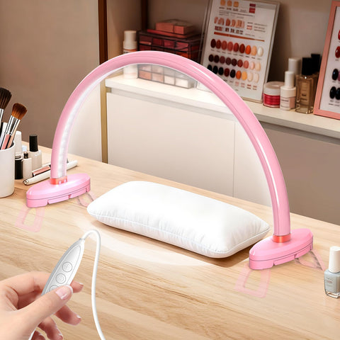 Yokilly Arc Half Moon Light with 180-degree illumination for shadow-free manicures.