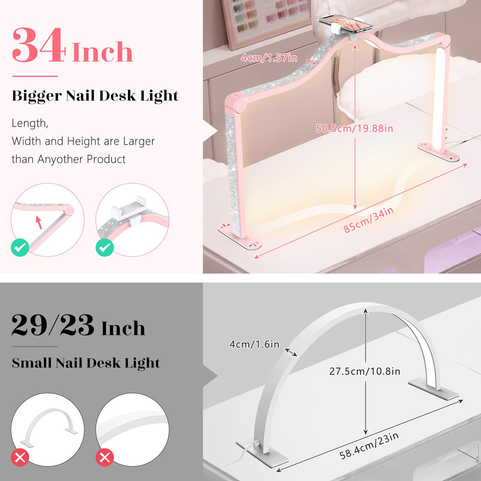 Yokilly Arc Half Moon Light color temperature 3000K–6000K for warm to cool tones