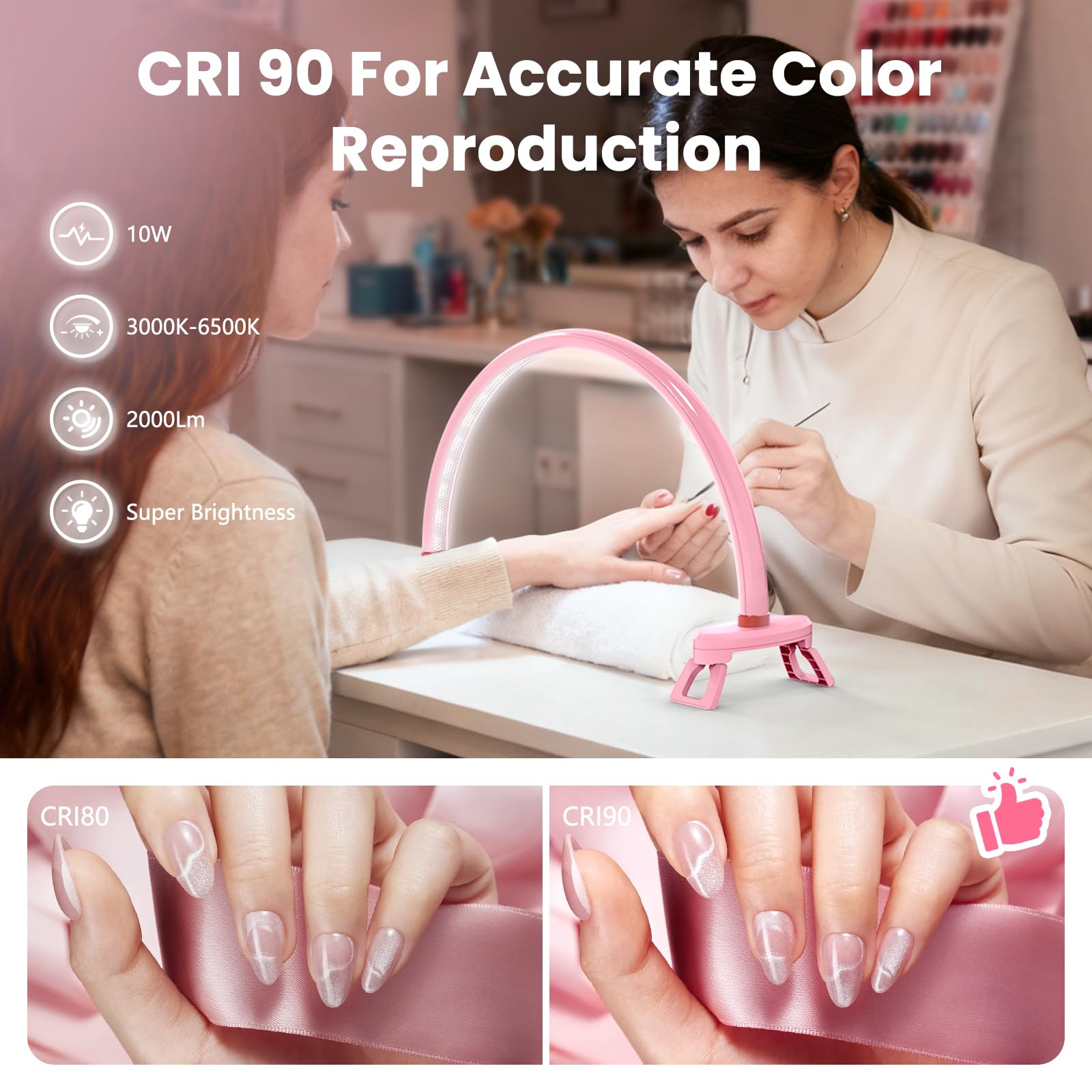 Yokilly Arc Half Moon Light 3000K-6500K color temperature options for precise work.