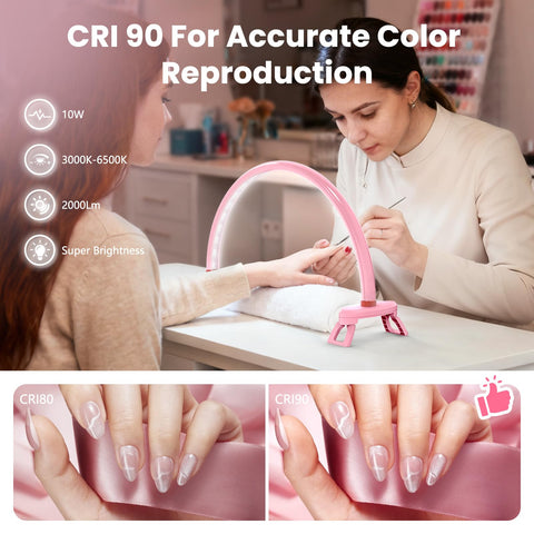 Yokilly Arc Half Moon Light 3000K-6500K color temperature options for precise work.
