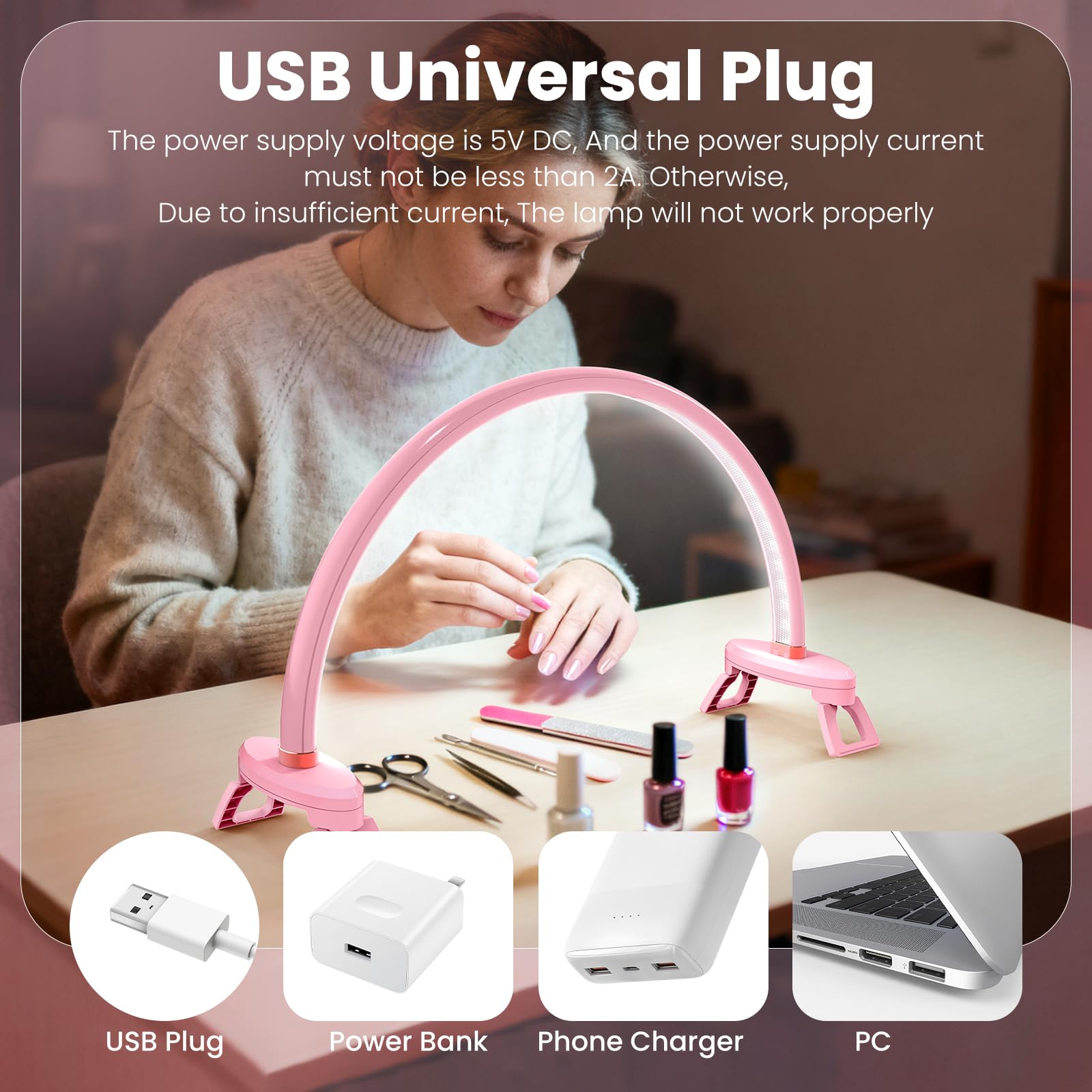 Yokilly Arc Half Moon Light foldable bracket enhances desk setup flexibility.