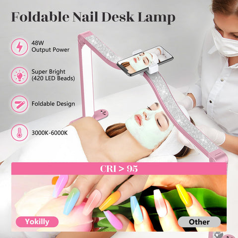 Yokilly Arc Half Moon Light foldable design with built in phone holder saves space