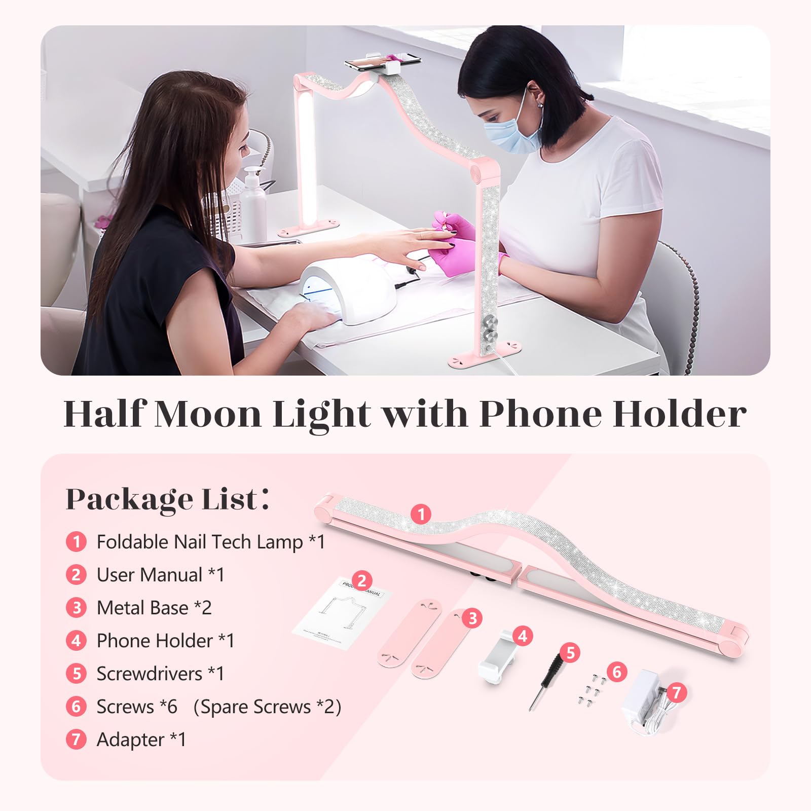 Yokilly Arc Half Moon Light wide-application ideal for nail art, reading, sewing, crafts