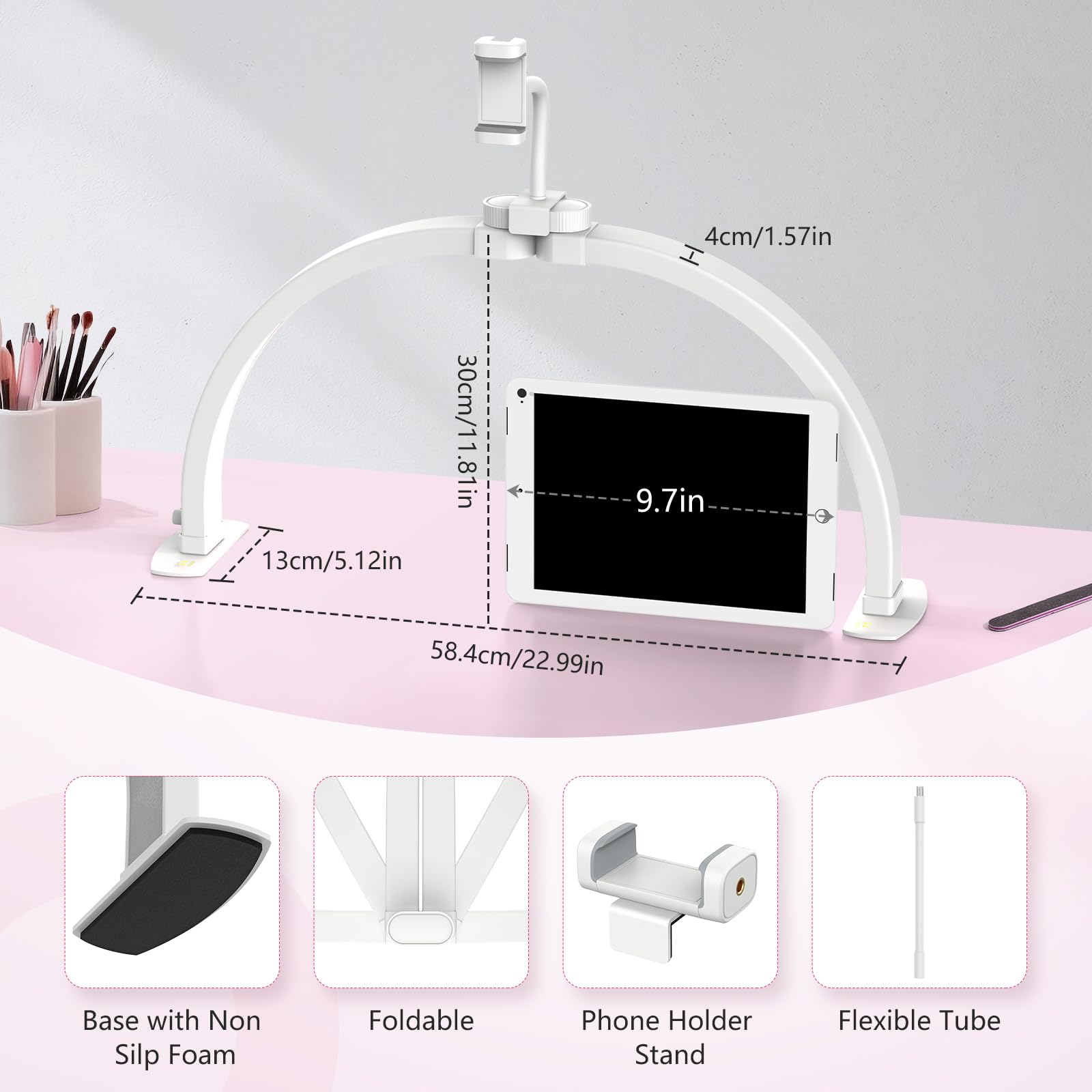 Yokilly Nail desk lamp with color modes from warm to cool.