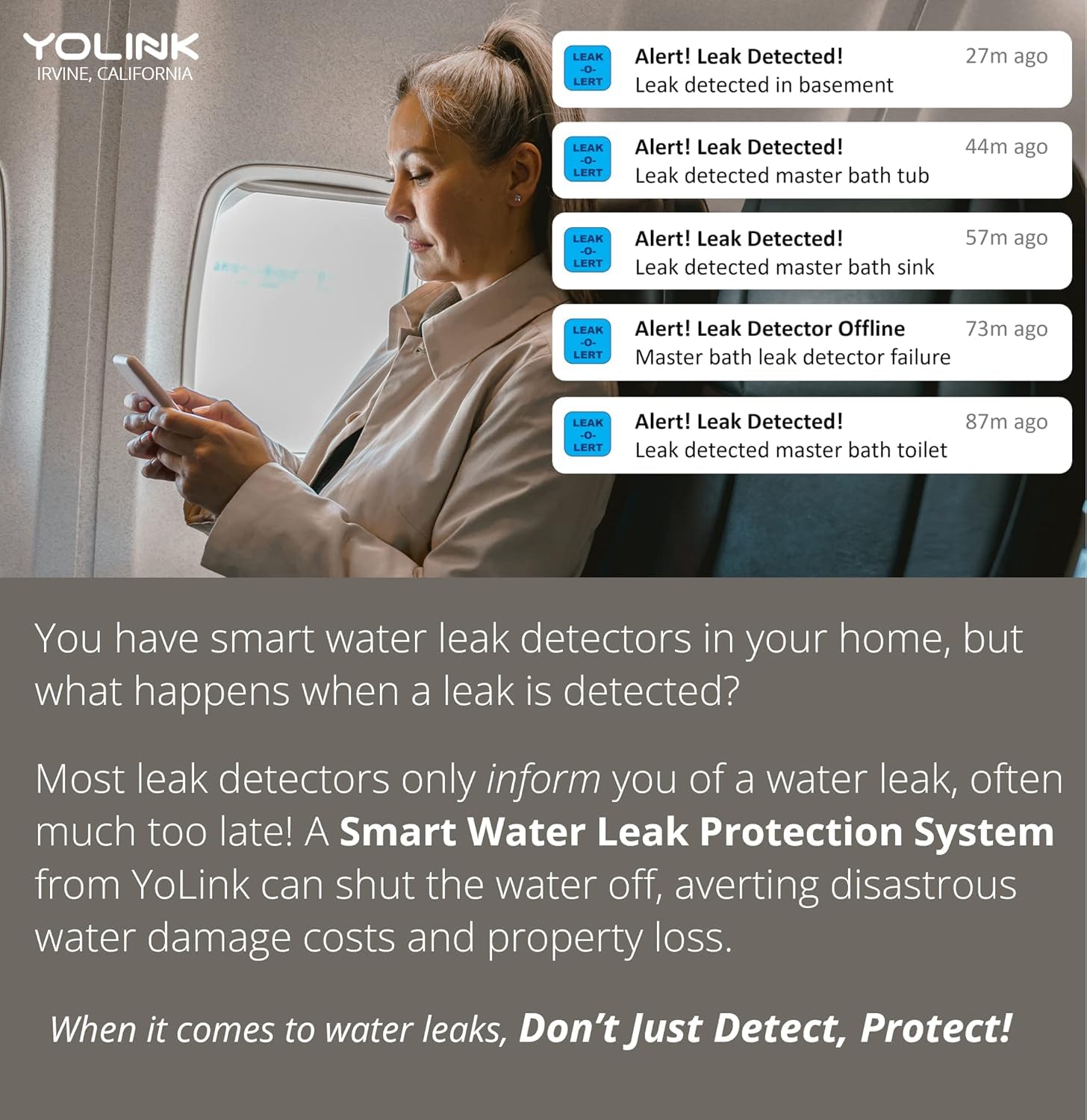 YoLink AAA battery life up to five years keeps maintenance minimal.