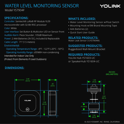 YoLink long-range wireless coverage enables remote alerts.