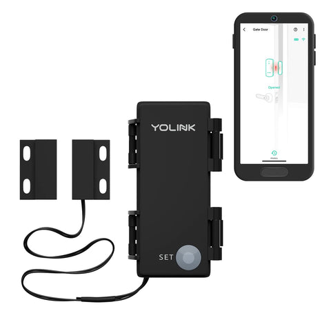 YoLink LoRa outdoor contact sensor front view for perimeter monitoring.