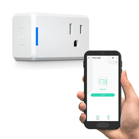 YoLink Mini Plug with LoRa range visual focus demonstrates long-range coverage.