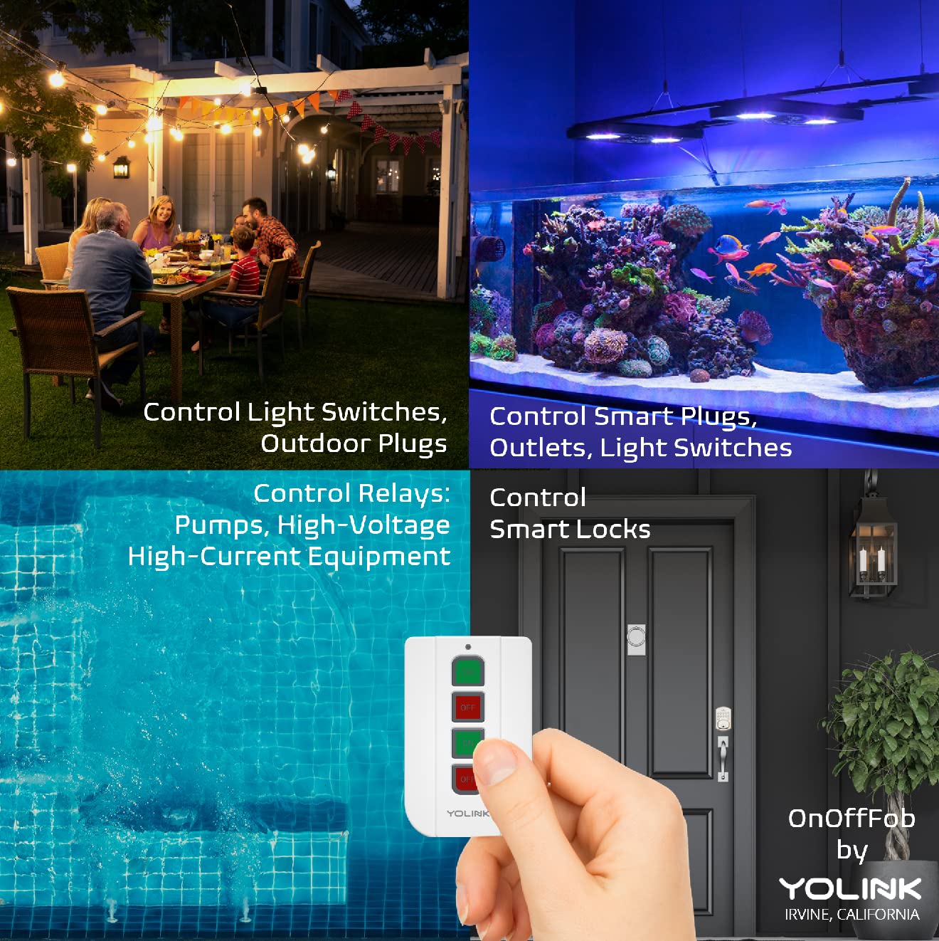 YoLink Mini Plug remote-access visual focus demonstrates app control from anywhere.