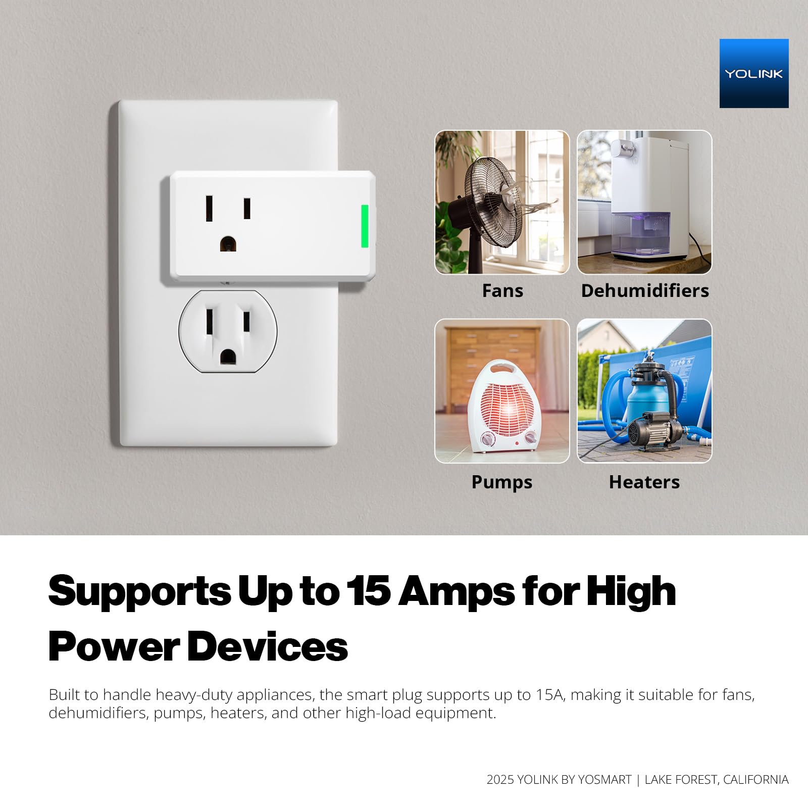 YoLink Smart Energy Plug LoRa range illustrating long-range control