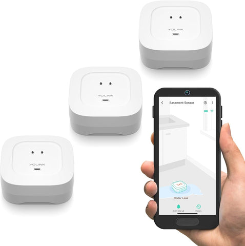 YoLink Water Leak Sensor with 105dB alarm for rapid alerts