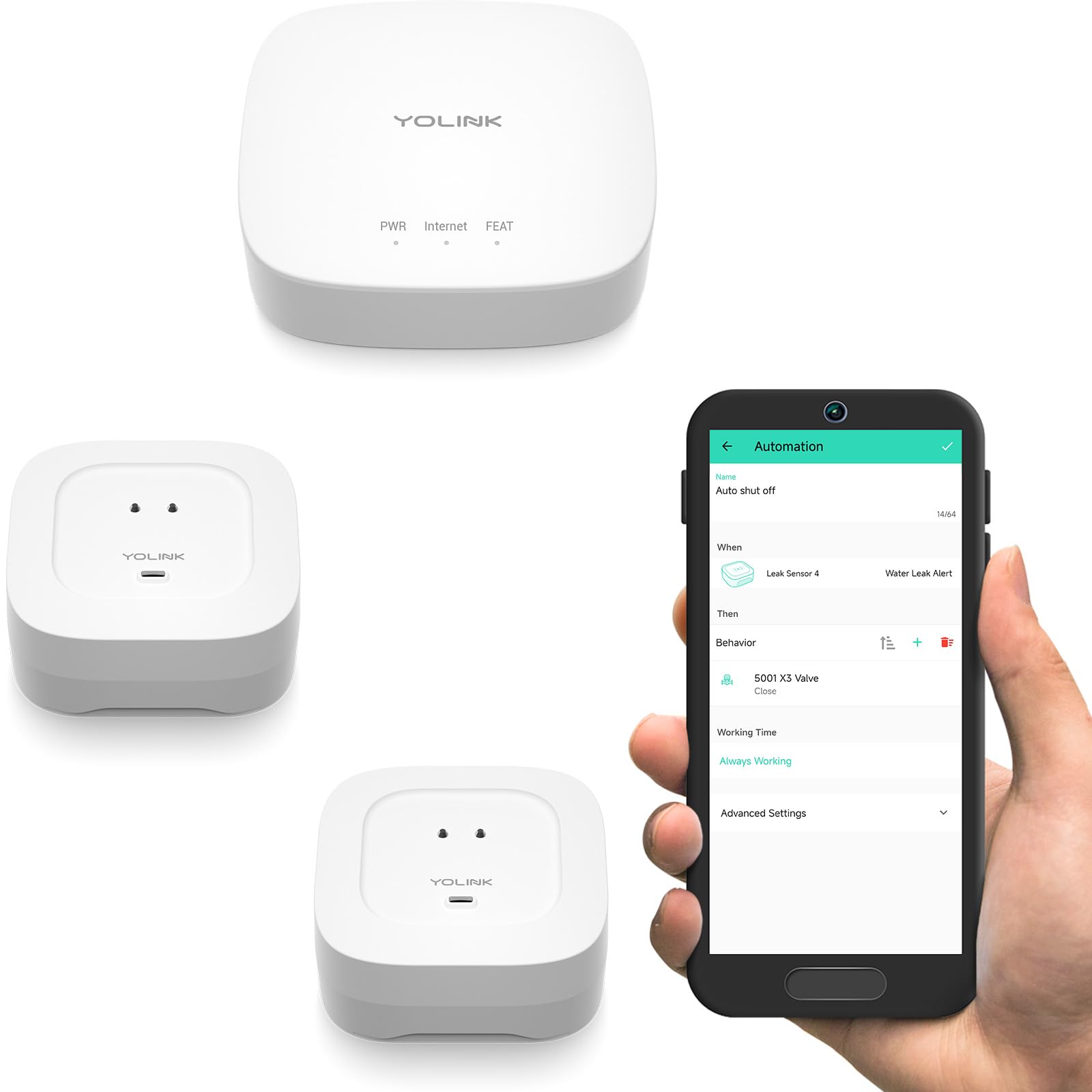 YoLink water leak starter kit hub for centralized monitoring and alerts